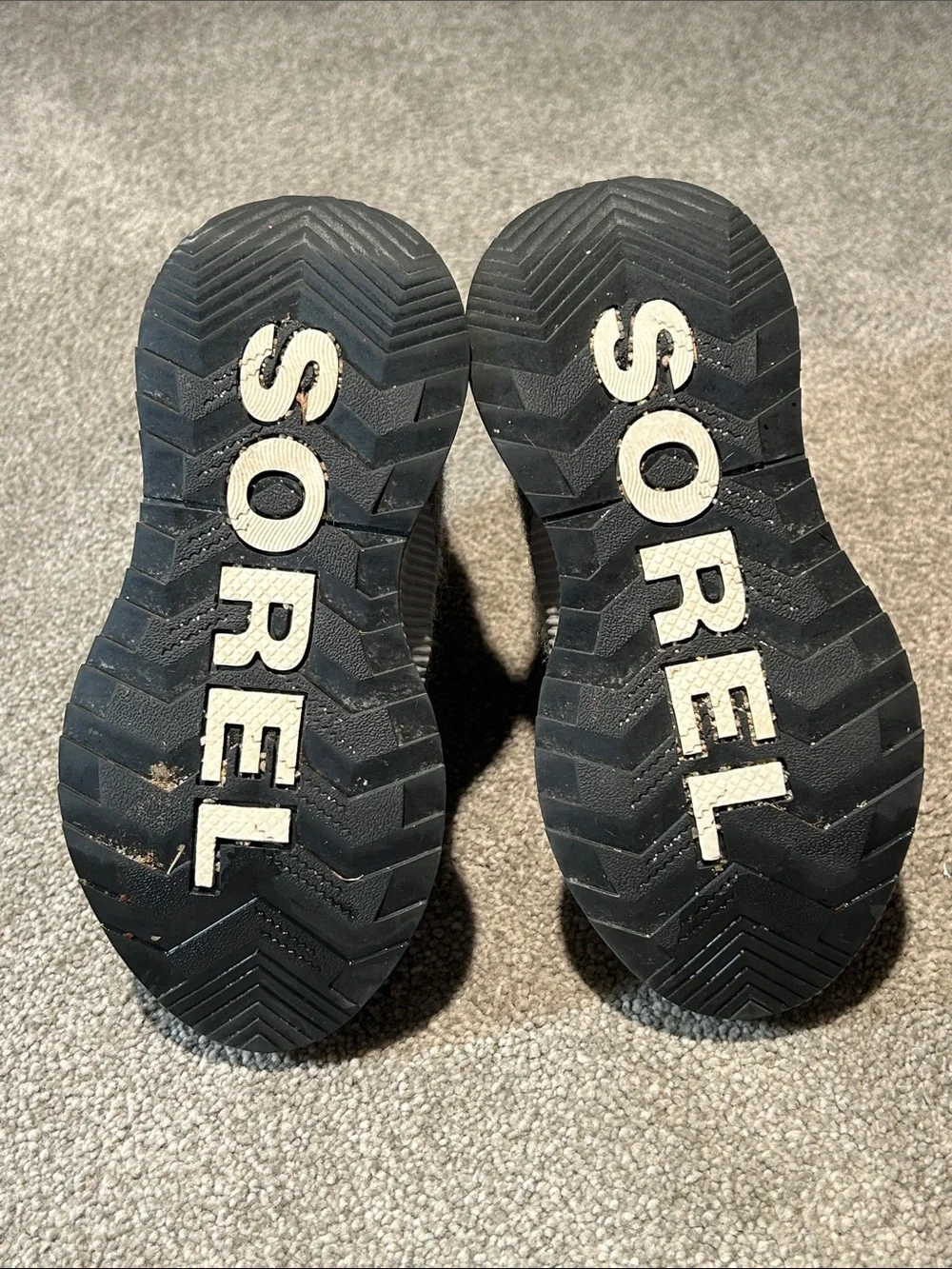 Sorel Kids Gray Felt & Brown Suede Strap Snow Boots